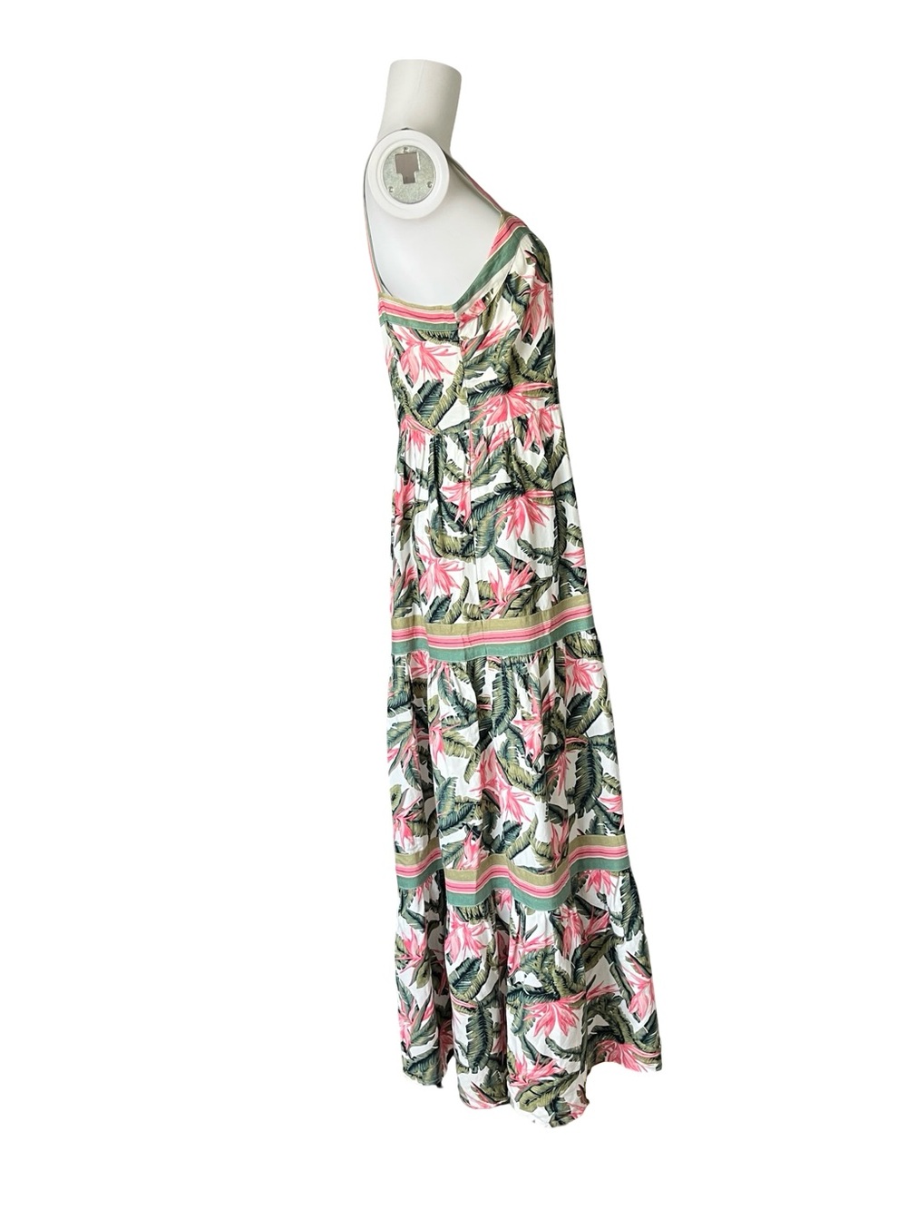 Ann Taylor LOFT Linen Blend Maxi Dress Size 6 Tropical Floral Vacation Resort - Picture 4 of 7